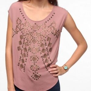 EUC Urban Outfitters Studded Tee in Peach